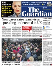 The Guardian (UK) Newspaper Front Page for 2 March 2020