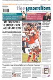 The Guardian (UK) Newspaper Front Page for 2 June 2014