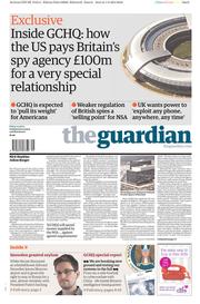 The Guardian (UK) Newspaper Front Page for 2 August 2013