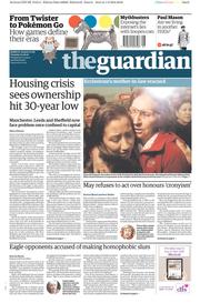 The Guardian (UK) Newspaper Front Page for 2 August 2016