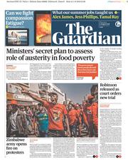 The Guardian (UK) Newspaper Front Page for 2 August 2018