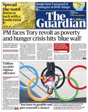 The Guardian (UK) Newspaper Front Page for 2 August 2021