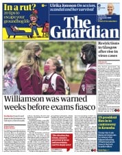 The Guardian (UK) Newspaper Front Page for 2 September 2020