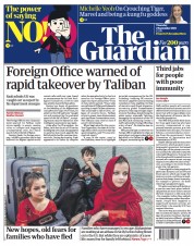 The Guardian (UK) Newspaper Front Page for 2 September 2021