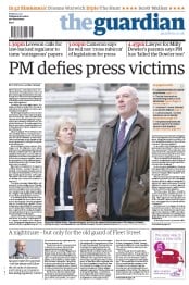 The Guardian Newspaper Front Page (UK) for 30 November 2012