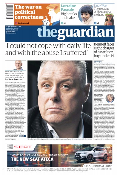 The Guardian Newspaper Front Page (UK) for 30 November 2016