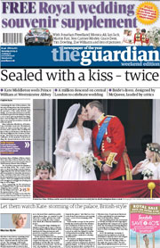 The Guardian (UK) Newspaper Front Page for 30 April 2011