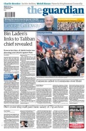 The Guardian (UK) Newspaper Front Page for 30 April 2012