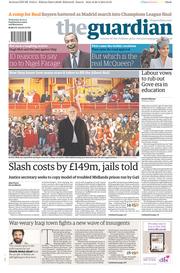 The Guardian (UK) Newspaper Front Page for 30 April 2014