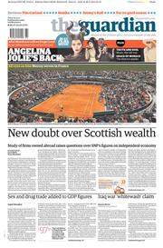The Guardian (UK) Newspaper Front Page for 30 May 2014