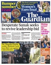The Guardian front page for 30 July 2022