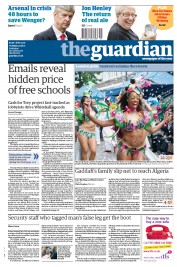 The Guardian Newspaper Front Page (UK) for 30 August 2011