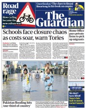 The Guardian (UK) Newspaper Front Page for 30 August 2022