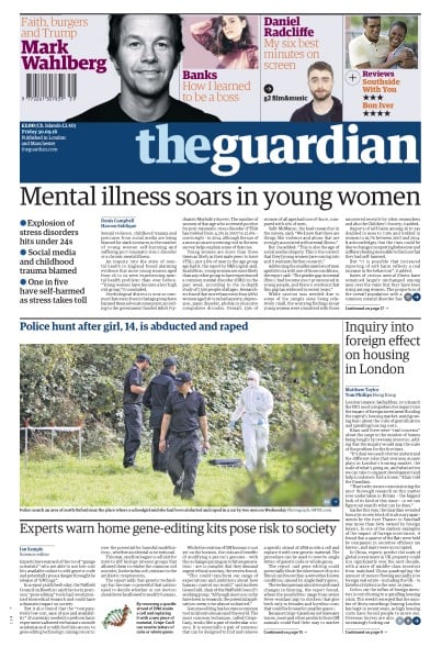 The Guardian Newspaper Front Page (UK) for 30 September 2016