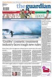 The Guardian Newspaper Front Page (UK) for 31 December 2012