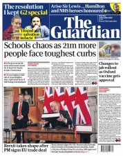 The Guardian (UK) Newspaper Front Page for 31 December 2020