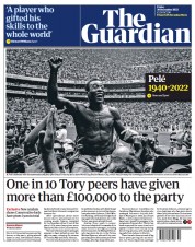 The Guardian (UK) Newspaper Front Page for 31 December 2022