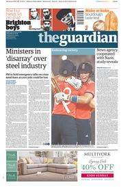 The Guardian (UK) Newspaper Front Page for 31 March 2016