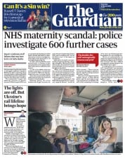 The Guardian (UK) Newspaper Front Page for 31 March 2022