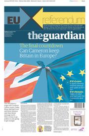 The Guardian (UK) Newspaper Front Page for 31 May 2016