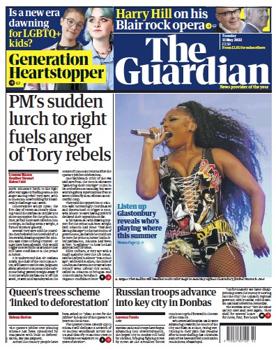 The Guardian Newspaper Front Page (UK) for 31 May 2022