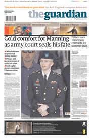 The Guardian Newspaper Front Page (UK) for 31 July 2013