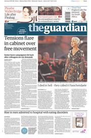 The Guardian (UK) Newspaper Front Page for 31 July 2017