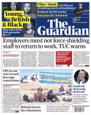 The Guardian (UK) Newspaper Front Page for 31 July 2020