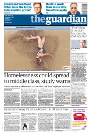 The Guardian Newspaper Front Page (UK) for 31 August 2011
