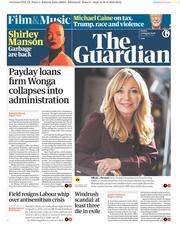 The Guardian (UK) Newspaper Front Page for 31 August 2018