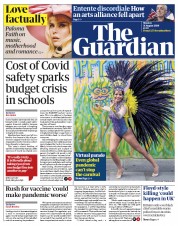 The Guardian (UK) Newspaper Front Page for 31 August 2020