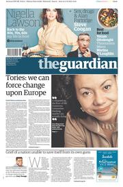 The Guardian (UK) Newspaper Front Page for 3 October 2015