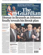 The Guardian (UK) Newspaper Front Page for 3 October 2019