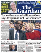 The Guardian (UK) Newspaper Front Page for 3 October 2022