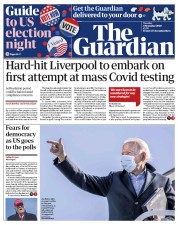 The Guardian (UK) Newspaper Front Page for 3 November 2020