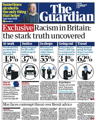 The Guardian Newspaper Front Page (UK) for 3 December 2018