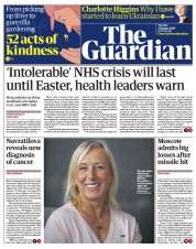 The Guardian (UK) Newspaper Front Page for 3 January 2023