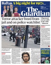 The Guardian (UK) Newspaper Front Page for 3 February 2020