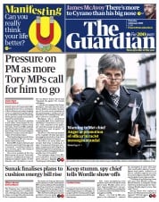 The Guardian (UK) Newspaper Front Page for 3 February 2022