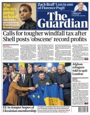 The Guardian (UK) Newspaper Front Page for 3 February 2023
