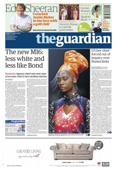 The Guardian Newspaper Front Page (UK) for 3 March 2017