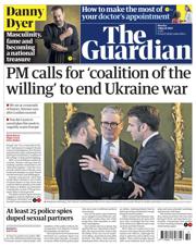 The Guardian front page for 3 March 2025