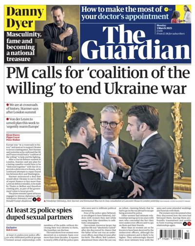 The Guardian Newspaper Front Page (UK) for 3 March 2025