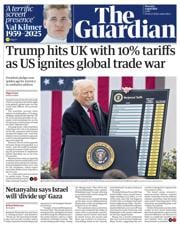 The Guardian front page for 3 April 2025