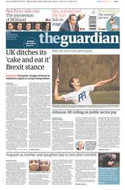 The Guardian (UK) Newspaper Front Page for 3 July 2017