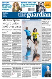 The Guardian Newspaper Front Page (UK) for 3 August 2011