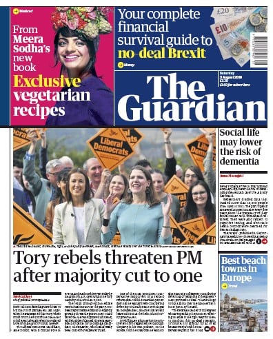 The Guardian Newspaper Front Page (UK) for 3 August 2019