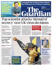 The Guardian (UK) Newspaper Front Page for 3 August 2020