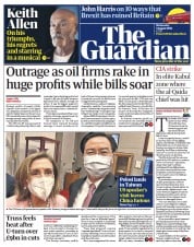 The Guardian front page for 3 August 2022