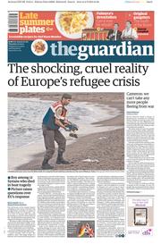 The Guardian Newspaper Front Page (UK) for 3 September 2015